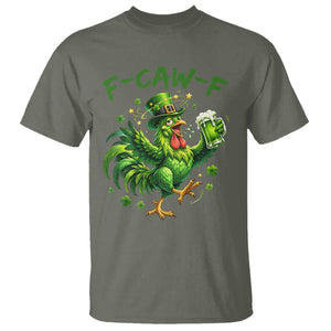 F Caw F Drunk Irish Chicken T Shirt Funny St Patricks Day Gift TS12 Military Green Print Your Wear