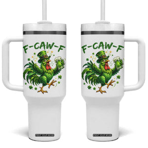 F Caw F Drunk Irish Chicken Tumbler With Handle Funny St Patricks Day Gift TS12 One Size: 40 oz White Print Your Wear