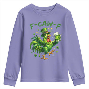 F Caw F Drunk Irish Chicken Youth Sweatshirt Funny St Patricks Day Gift TS12 Violet Print Your Wear
