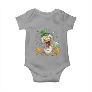 Funny Drunk Irish Duck Baby Onesie St Patricks Day Gift TS12 Sport Gray Print Your Wear