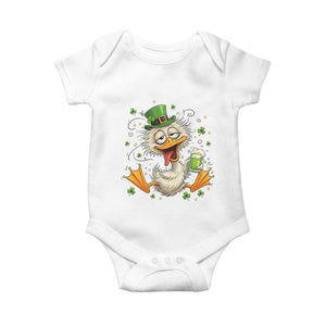 Funny Drunk Irish Duck Baby Onesie St Patricks Day Gift TS12 White Print Your Wear