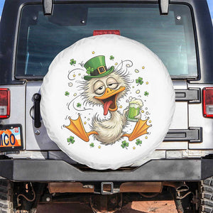 Funny Drunk Irish Duck Spare Tire Cover St Patricks Day Gift TS12 No hole White Print Your Wear