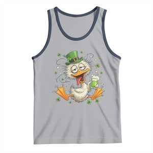 Funny Drunk Irish Duck Tank Top St Patricks Day Gift TS12 Athletic Heather Navy Print Your Wear