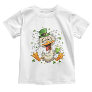 Funny Drunk Irish Duck Toddler T Shirt St Patricks Day Gift TS12 White Print Your Wear