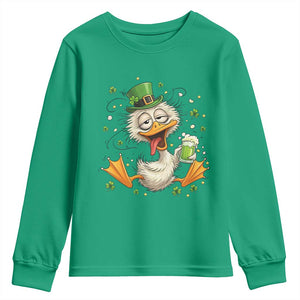 Funny Drunk Irish Duck Youth Sweatshirt St Patricks Day Gift TS12 Irish Green Print Your Wear