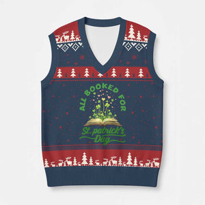 All Booked For St Patricks Day V-Neck Knit Sweater Vest Irish Reader Gift TS12 Navy Red Print Your Wear