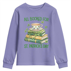 All Booked For St Patricks Day Youth Sweatshirt Gift For Book Lovers TS12 Violet Print Your Wear