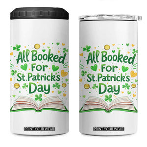 All Booked For St Patricks Day 4 in 1 Can Cooler Tumbler Irish Bookworm Gift TS12 One Size: 16 oz White Print Your Wear