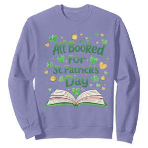 All Booked For St Patricks Day Sweatshirt Irish Bookworm Gift TS12 Violet Print Your Wear