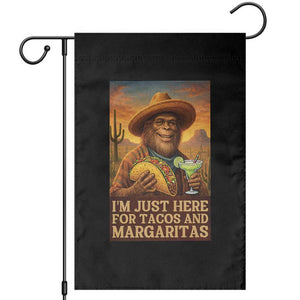 Funny El Squatcho Cinco De Mayo Garden Flag Just Here For Tacos And Margaritas TS12 Black Print Your Wear