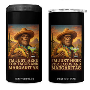 Funny El Squatcho Cinco De Mayo 4 in 1 Can Cooler Tumbler Just Here For Tacos And Margaritas TS12 One Size: 16 oz Black Print Your Wear