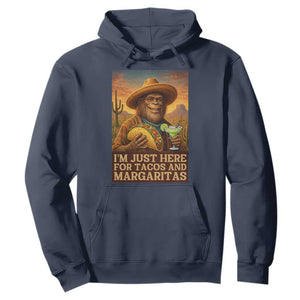 Funny El Squatcho Cinco De Mayo Hoodie Just Here For Tacos And Margaritas TS12 Navy Print Your Wear