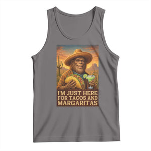 Funny El Squatcho Cinco De Mayo Tank Top Just Here For Tacos And Margaritas TS12 Deep Heather Print Your Wear