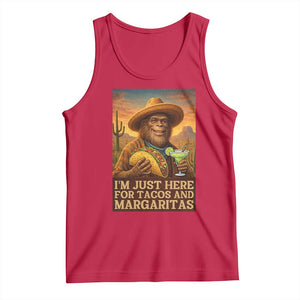 Funny El Squatcho Cinco De Mayo Tank Top Just Here For Tacos And Margaritas TS12 Red Print Your Wear