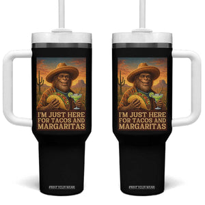 Funny El Squatcho Cinco De Mayo Tumbler With Handle Just Here For Tacos And Margaritas TS12 One Size: 40 oz Black Print Your Wear