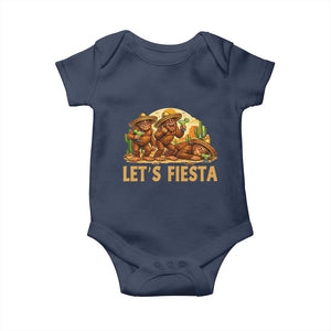 Funny Drunk Bigfoot Cinco De Mayo Baby Onesie Lets Fiesta Party Gift TS12 Navy Print Your Wear