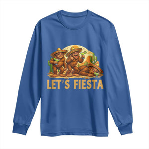 Funny Drunk Bigfoot Cinco De Mayo Long Sleeve Shirt Lets Fiesta Party Gift TS12 Royal Blue Print Your Wear