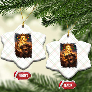 Funny Bigfoot Alien Selfie Ceramic Ornament Cinco De Mayo Party Gift TS12 Print Your Wear