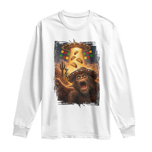Funny Bigfoot Alien Selfie Long Sleeve Shirt Cinco De Mayo Party Gift TS12 White Print Your Wear