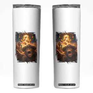 Funny Bigfoot Alien Selfie Skinny Tumbler Cinco De Mayo Party Gift TS12 White Print Your Wear