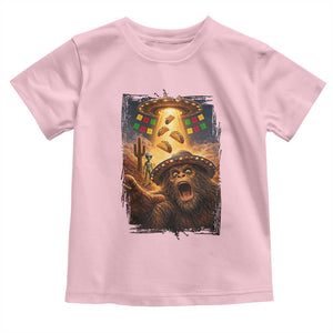 Funny Bigfoot Alien Selfie Toddler T Shirt Cinco De Mayo Party Gift TS12 Light Pink Print Your Wear