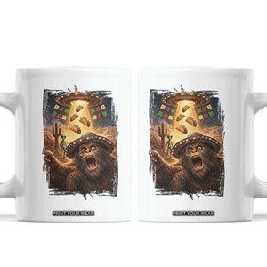 Funny Bigfoot Alien Selfie Coffee Mug Cinco De Mayo Party Gift TS12 White Print Your Wear