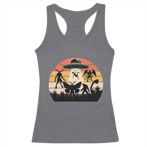 Retro Sunset Cryptid Squad Racerback Tank Top Cryptid Lover Gift TS12 Charcoal Print Your Wear