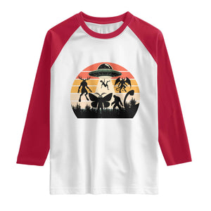 Retro Sunset Cryptid Squad Raglan Shirt Cryptid Lover Gift TS12 White Red Print Your Wear
