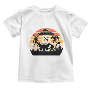 Retro Sunset Cryptid Squad Toddler T Shirt Cryptid Lover Gift TS12 White Print Your Wear