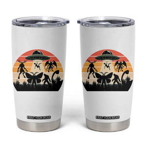 Retro Sunset Cryptid Squad Tumbler Cup Cryptid Lover Gift TS12 White Print Your Wear