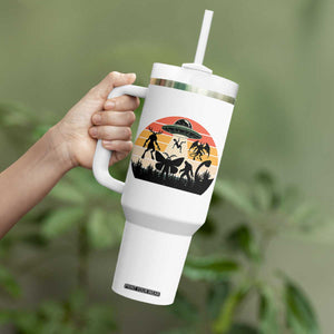Retro Sunset Cryptid Squad Tumbler With Handle Cryptid Lover Gift TS12 Print Your Wear