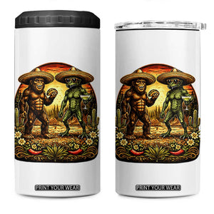 Funny Bigfoot Chupacabra Cinco De Mayo 4 in 1 Can Cooler Tumbler Cryptid Lover Gift TS12 One Size: 16 oz White Print Your Wear