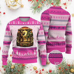 Funny Bigfoot Chupacabra Cinco De Mayo Ugly Christmas Sweater Cryptid Lover Gift TS12 Hot Pink Print Your Wear