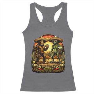 Funny Bigfoot Chupacabra Cinco De Mayo Racerback Tank Top Cryptid Lover Gift TS12 Charcoal Print Your Wear