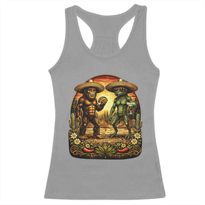 Funny Bigfoot Chupacabra Cinco De Mayo Racerback Tank Top Cryptid Lover Gift TS12 Sport Gray Print Your Wear