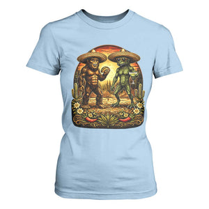 Funny Bigfoot Chupacabra Cinco De Mayo T Shirt For Women Cryptid Lover Gift TS12 Light Blue Print Your Wear