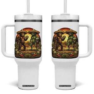 Funny Bigfoot Chupacabra Cinco De Mayo Tumbler With Handle Cryptid Lover Gift TS12 One Size: 40 oz White Print Your Wear