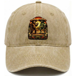 Funny Bigfoot Chupacabra Cinco De Mayo Washed Cotton Baseball Cap Cryptid Lover Gift TS12 Print Your Wear