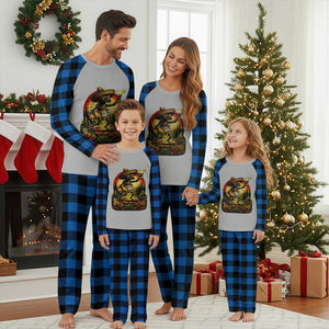 Funny Chupacabra Goat Taco Lover Plaid Pajama Set Cinco De Mayo Party Gift TS12 Blue Plaid Print Your Wear