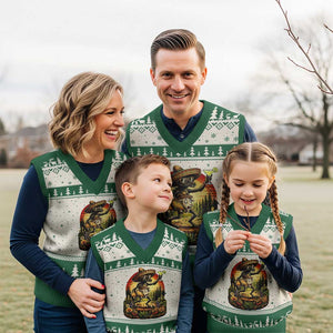 Funny Chupacabra Goat Taco Lover V-Neck Knit Sweater Vest Cinco De Mayo Party Gift TS12 Beige Green Print Your Wear