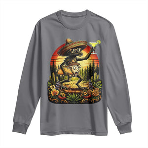 Funny Chupacabra Goat Taco Lover Long Sleeve Shirt Cinco De Mayo Party Gift TS12 Charcoal Print Your Wear