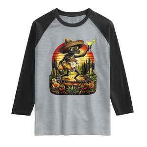 Funny Chupacabra Goat Taco Lover Raglan Shirt Cinco De Mayo Party Gift TS12 Heather Gray Black Print Your Wear
