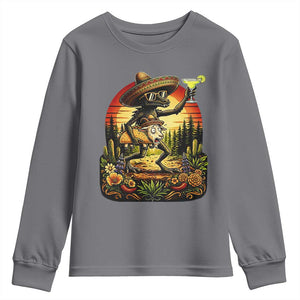 Funny Chupacabra Goat Taco Lover Youth Sweatshirt Cinco De Mayo Party Gift TS12 Charcoal Print Your Wear