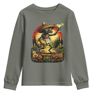 Funny Chupacabra Goat Taco Lover Youth Sweatshirt Cinco De Mayo Party Gift TS12 Military Green Print Your Wear