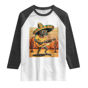 Funny Cinco De Mayo Chupacabra Raglan Shirt Guitar Fiesta Gift TS12 White Heather Charcoal Print Your Wear