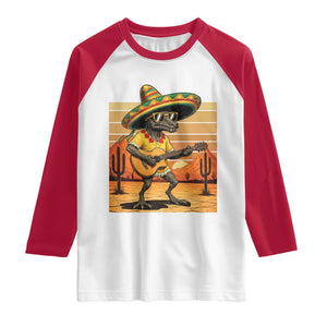 Funny Cinco De Mayo Chupacabra Raglan Shirt Guitar Fiesta Gift TS12 White Red Print Your Wear