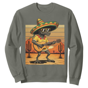 Funny Cinco De Mayo Chupacabra Sweatshirt Guitar Fiesta Gift TS12 Military Green Print Your Wear