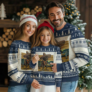 Funny Chupacabra Fiesta Ugly Christmas Sweater Cinco De Mayo Gift TS12 Beige Navy Print Your Wear