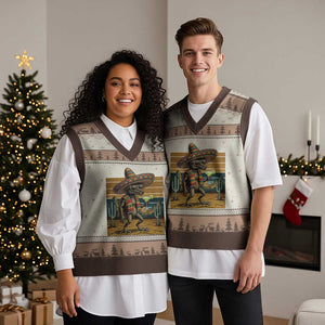 Funny Chupacabra Fiesta V-Neck Knit Sweater Vest Cinco De Mayo Gift TS12 Mocha Mousse Print Your Wear