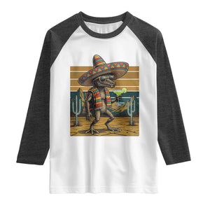 Funny Chupacabra Fiesta Raglan Shirt Cinco De Mayo Gift TS12 White Heather Charcoal Print Your Wear